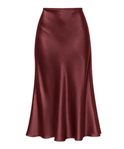 Satin midi skirt